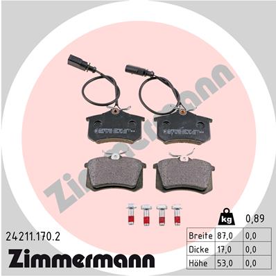 Zimmermann Brake pads for AUDI A4 Avant (8D5, B5) rear