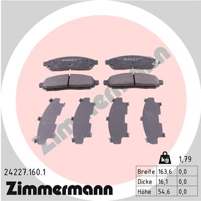 Zimmermann Bremsbeläge für NISSAN NP300 NAVARA Pritsche/Fahrgestell (D40) vorne