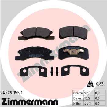 Zimmermann Brake pads for DAIHATSU CUORE VII (L275_, L285_, L276_) front