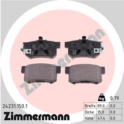 Zimmermann Brake pads for HONDA ACCORD VIII (CU) rear