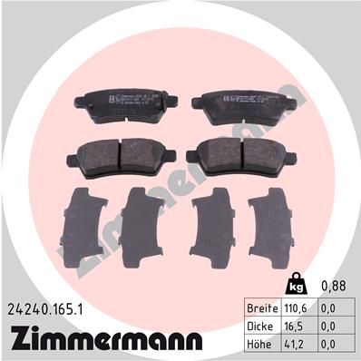 Zimmermann Bremsbeläge für NISSAN NP300 NAVARA Pritsche/Fahrgestell (D40) hinten