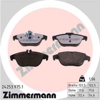 Zimmermann rd:z Brake pads for MERCEDES-BENZ E-KLASSE Coupe (C207) rear