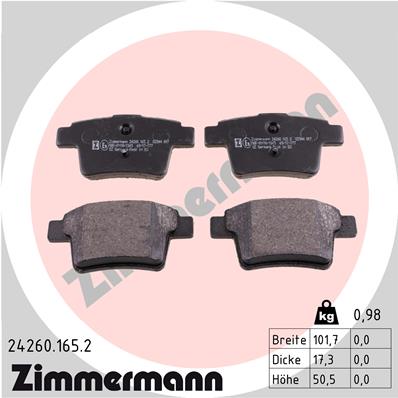 Zimmermann Brake pads for JAGUAR X-TYPE (X400) rear