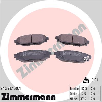 Zimmermann Brake pads for SUBARU FORESTER (SH_) rear