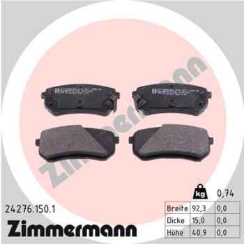 Zimmermann Brake pads for KIA PICANTO (SA) rear