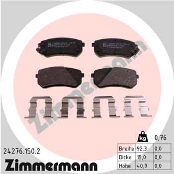Zimmermann Brake pads for KIA PICANTO (TA) rear