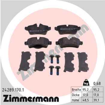 Zimmermann Brake pads for MINI MINI CLUBVAN (R55) rear