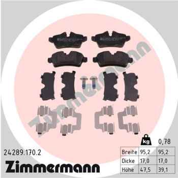 Zimmermann Brake pads for MINI MINI CLUBMAN (R55) rear