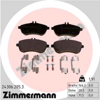 Zimmermann Brake pads for MERCEDES-BENZ C-KLASSE T-Model (S204) front
