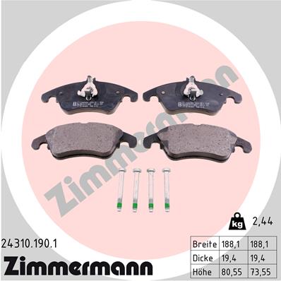 Zimmermann Brake pads for MERCEDES-BENZ CLS (C218) front