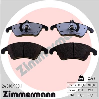 Zimmermann rd:z Brake pads for MERCEDES-BENZ E-KLASSE Coupe (C207) front