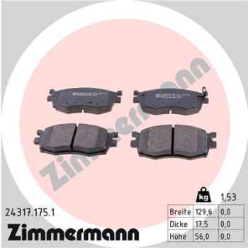 Zimmermann Brake pads for HYUNDAI ACCENT III (MC) front