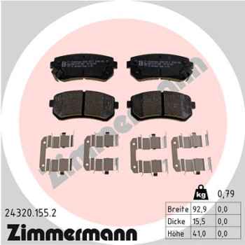 Zimmermann Brake pads for KIA SPORTAGE (JE_, KM_) rear