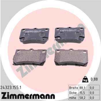 Zimmermann Brake pads for LEXUS IS III (_E3_) rear