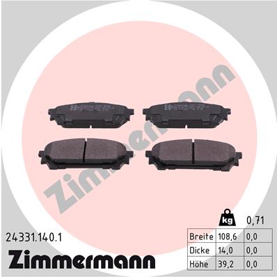 Zimmermann Brake pads for SUBARU IMPREZA Station Wagon (GG) rear