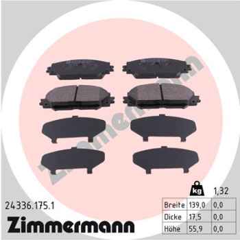 Zimmermann Brake pads for TOYOTA VERSO S (_P12_) front