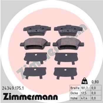 Zimmermann Brake pads for OPEL CORSA D (S07) rear