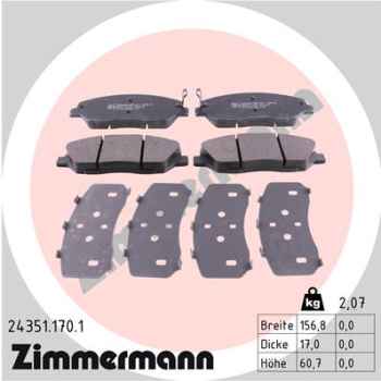 Zimmermann Brake pads for SSANGYONG KORANDO (CK) front