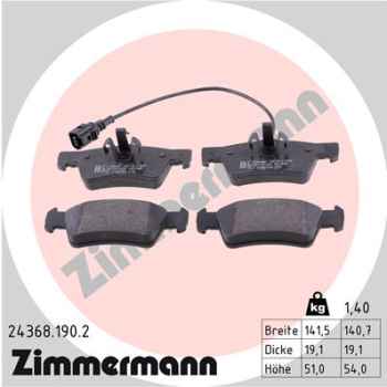 Zimmermann Brake pads for VW TRANSPORTER T5 Pritsche/Fahrgestell (7JD, 7JE, 7JL, 7JY, 7JZ rear