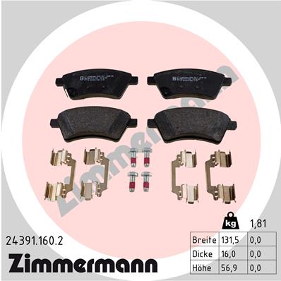 Zimmermann Bremsbeläge für SUZUKI SX4 / SX4 CLASSIC (EY, GY) vorne