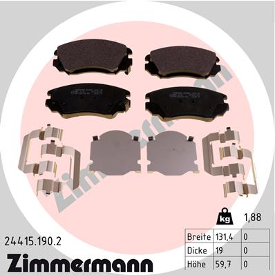 Zimmermann Brake pads for CHEVROLET MALIBU (V300) front