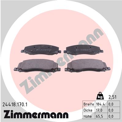 Zimmermann Brake pads for OPEL INSIGNIA A (G09) front