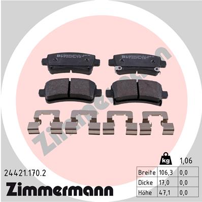 Zimmermann Brake pads for OPEL INSIGNIA A Stufenheck (G09) rear