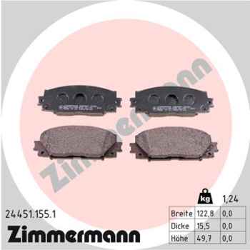 Zimmermann Brake pads for TOYOTA PRIUS (_W5_) front