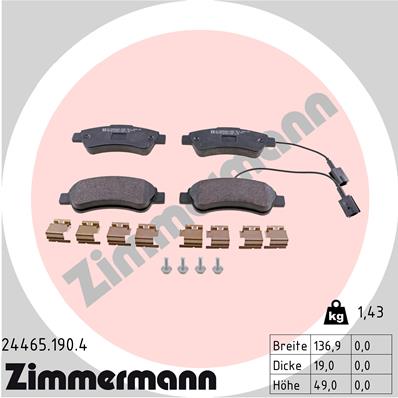 Zimmermann Brake pads for CITROËN JUMPER Bus rear