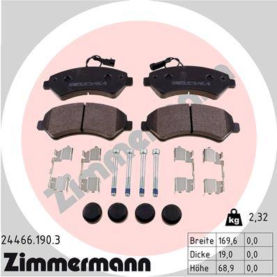 Zimmermann Bremsbeläge für CITROËN JUMPER Pritsche/Fahrgestell vorne