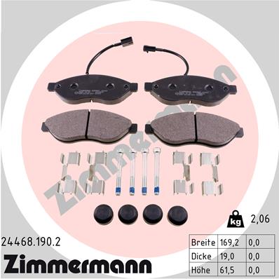 Zimmermann Bremsbeläge für FIAT DUCATO Kasten (250_, 290_) vorne