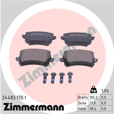 Zimmermann Brake pads for VW PASSAT Variant (3C5) rear