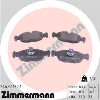 Zimmermann Brake pads for JAGUAR XK 8 Convertible (X100) rear