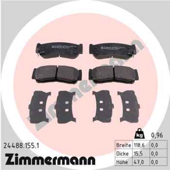 Zimmermann Brake pads for HYUNDAI SANTA FÉ II (CM) rear
