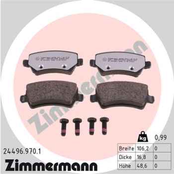 Zimmermann rd:z Brake pads for VOLVO V60 (155, 157) rear