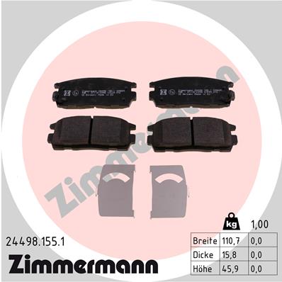 Zimmermann Brake pads for CHEVROLET CAPTIVA (C100, C140) rear
