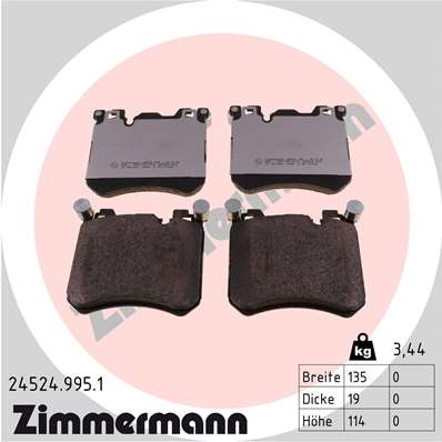 Zimmermann Brake pads for ROLLS-ROYCE WRAITH (RR5) front