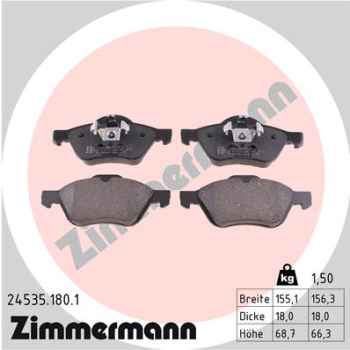 Zimmermann Bremsbeläge für RENAULT CLIO III (BR0/1, CR0/1) vorne