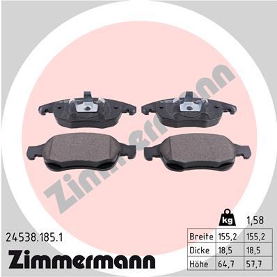 Zimmermann Brake pads for CITROËN C4 II (B7) front