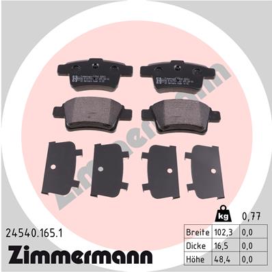 Zimmermann Brake pads for CITROËN C4 Picasso I Großraumlimousine (UD_) rear