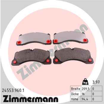 Zimmermann rd:z Brake pads for VW TOUAREG (7LA, 7L6, 7L7) front