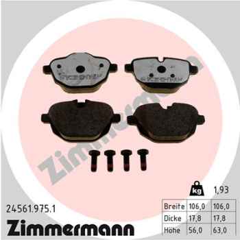 Zimmermann rd:z Brake pads for BMW X3 (F25) rear