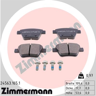 Zimmermann Brake pads for VW JETTA III (1K2) rear