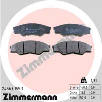 Zimmermann Brake pads for TOYOTA HILUX VII Pick-up (_N1_, _N2_, _N3_) front