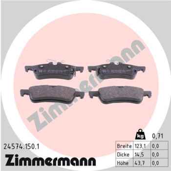 Zimmermann Brake pads for TOYOTA YARIS (_P13_) rear