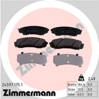Zimmermann Brake pads for HYUNDAI H-1 Travel (TQ) front
