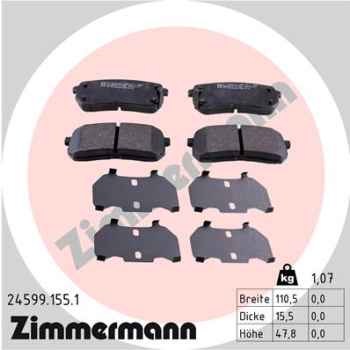 Zimmermann Brake pads for HYUNDAI ix55 rear
