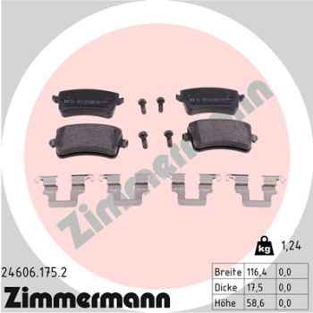 Zimmermann Brake pads for AUDI A4 (8K2, B8) rear
