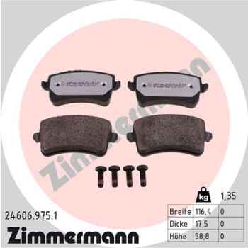 Zimmermann rd:z Brake pads for AUDI A4 (8K2, B8) rear