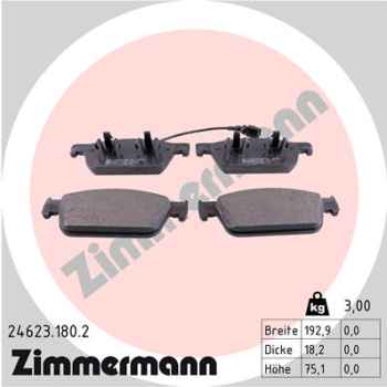 Zimmermann Brake pads for VW TRANSPORTER T5 Bus (7HB, 7HJ, 7EB, 7EJ, 7EF, 7EG, 7HF, 7EC) front